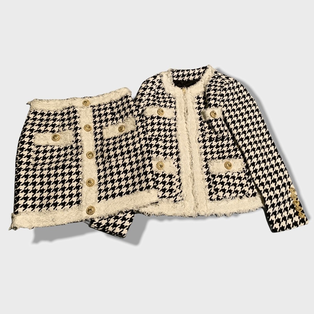 SHEIN Tweed coat and skirt set